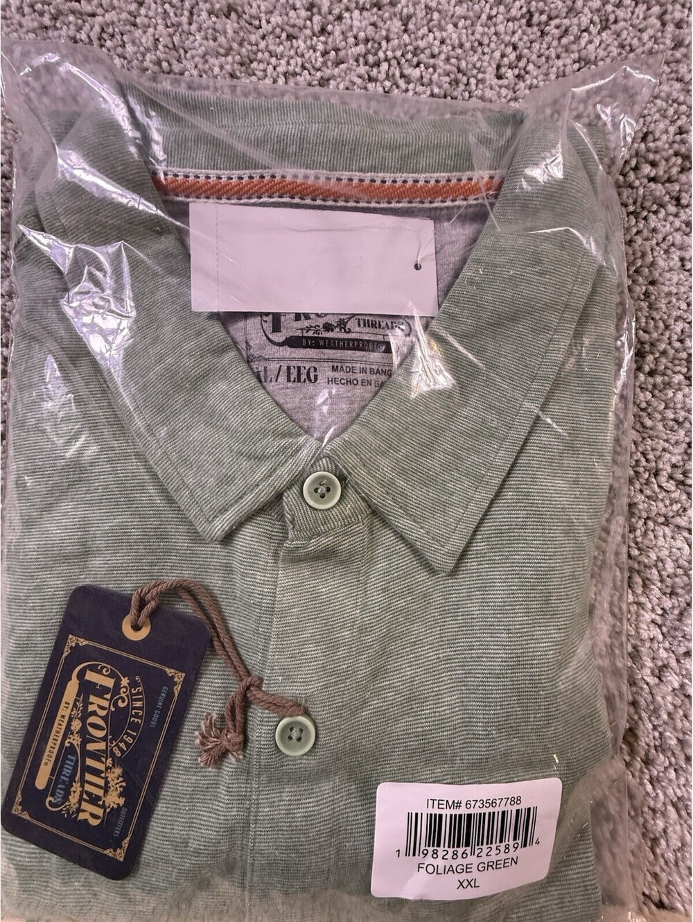 NWT Weatherproof Frontier Short Sleeve Polo Size XL Green